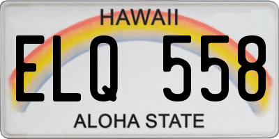 HI license plate ELQ558
