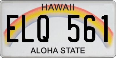 HI license plate ELQ561