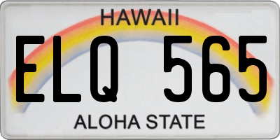 HI license plate ELQ565