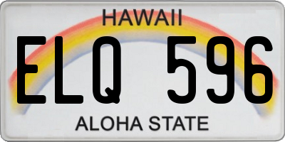 HI license plate ELQ596