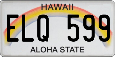 HI license plate ELQ599