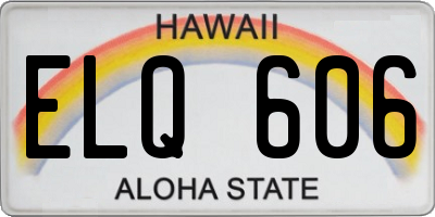 HI license plate ELQ606