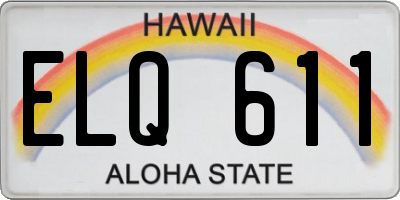 HI license plate ELQ611