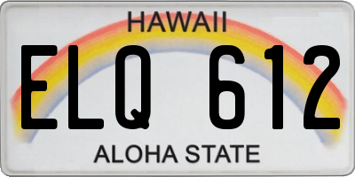 HI license plate ELQ612