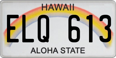 HI license plate ELQ613