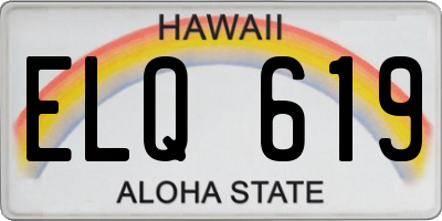 HI license plate ELQ619
