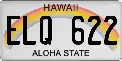 HI license plate ELQ622
