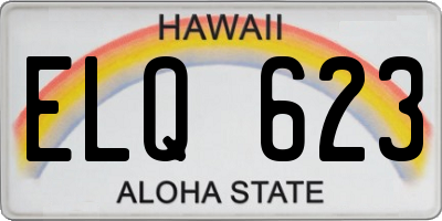 HI license plate ELQ623