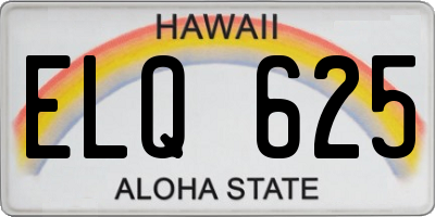 HI license plate ELQ625