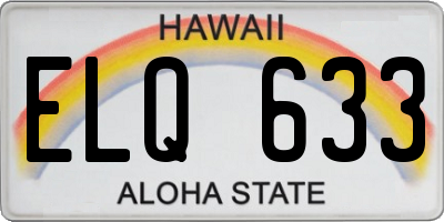 HI license plate ELQ633