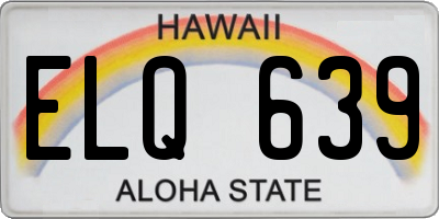 HI license plate ELQ639