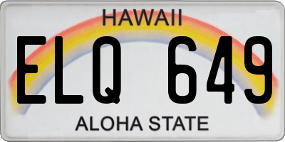 HI license plate ELQ649