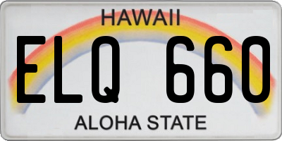 HI license plate ELQ660