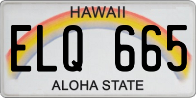 HI license plate ELQ665