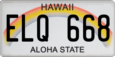 HI license plate ELQ668