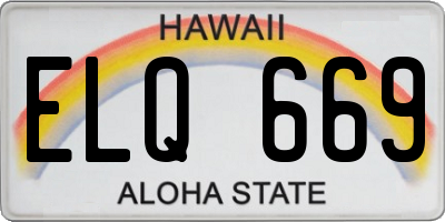 HI license plate ELQ669