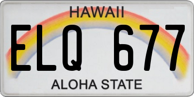 HI license plate ELQ677