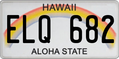 HI license plate ELQ682
