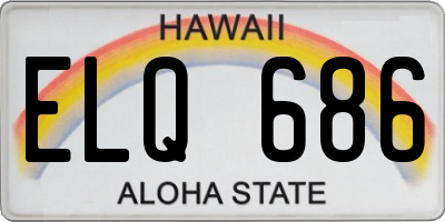 HI license plate ELQ686