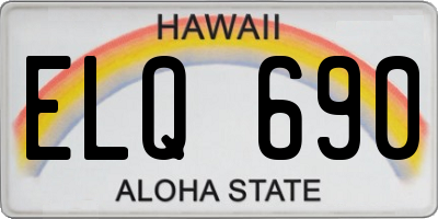 HI license plate ELQ690