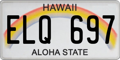 HI license plate ELQ697