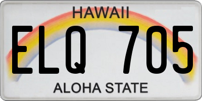 HI license plate ELQ705
