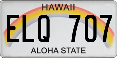 HI license plate ELQ707