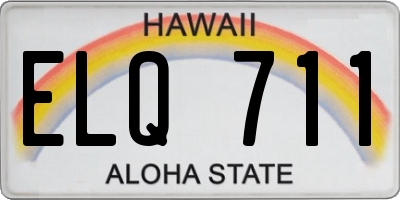 HI license plate ELQ711