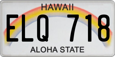 HI license plate ELQ718