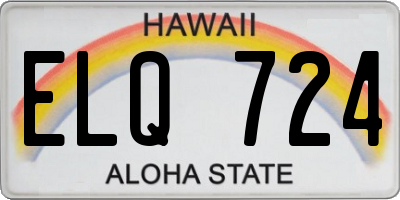 HI license plate ELQ724
