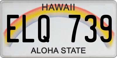HI license plate ELQ739