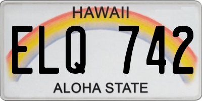 HI license plate ELQ742