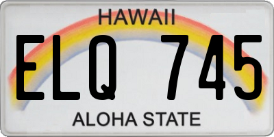 HI license plate ELQ745