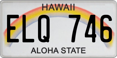 HI license plate ELQ746