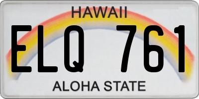 HI license plate ELQ761