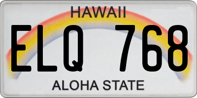 HI license plate ELQ768