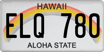 HI license plate ELQ780