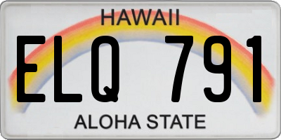 HI license plate ELQ791