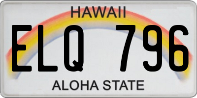 HI license plate ELQ796