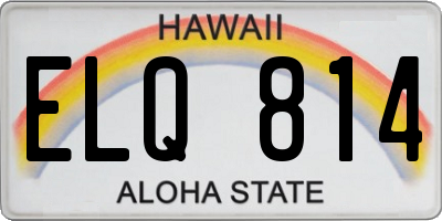 HI license plate ELQ814