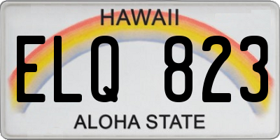 HI license plate ELQ823