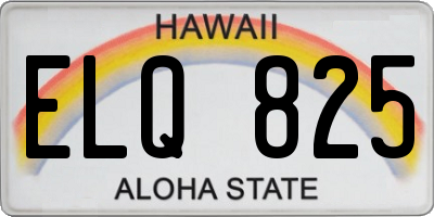 HI license plate ELQ825