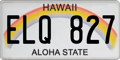 HI license plate ELQ827