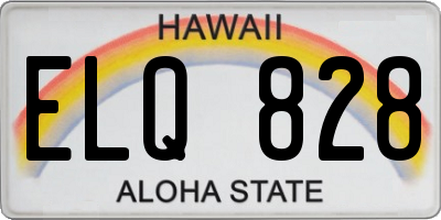 HI license plate ELQ828