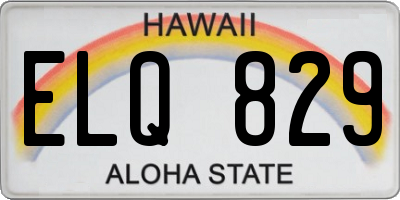 HI license plate ELQ829
