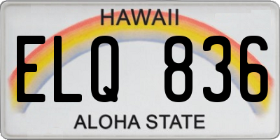 HI license plate ELQ836