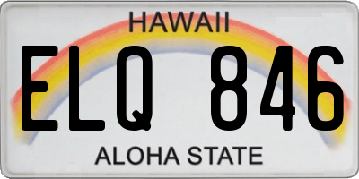 HI license plate ELQ846
