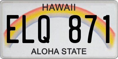HI license plate ELQ871