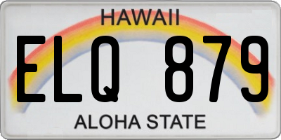 HI license plate ELQ879