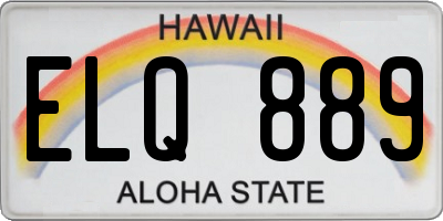 HI license plate ELQ889
